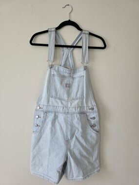 Levis Light Wash Denim Short Overalls